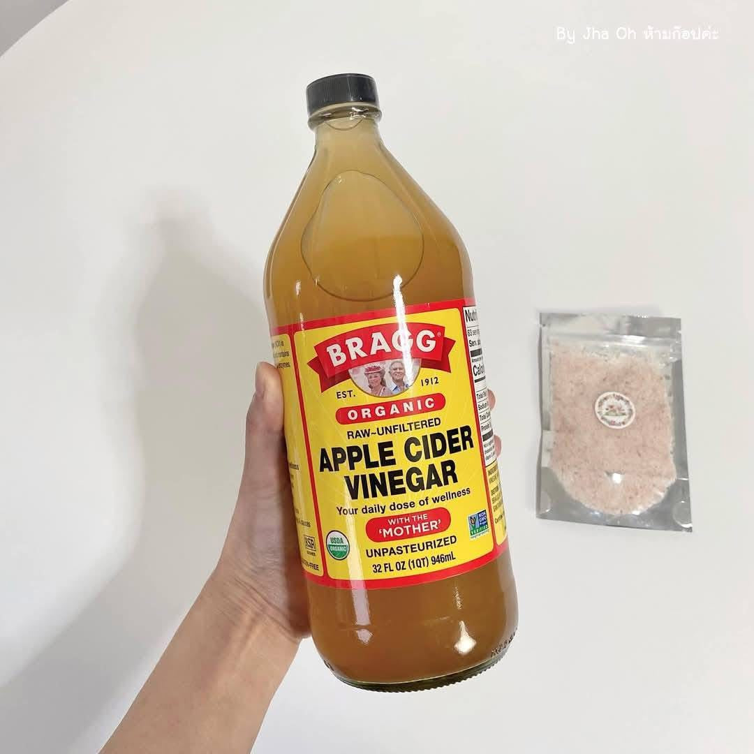 แอปเปิ้ลไซเดอร์   Bragg Apple Cider Vinegar ACV มีตะกอน น้ำส้มสายชูหมักจากแอปเปิ้ล946ml