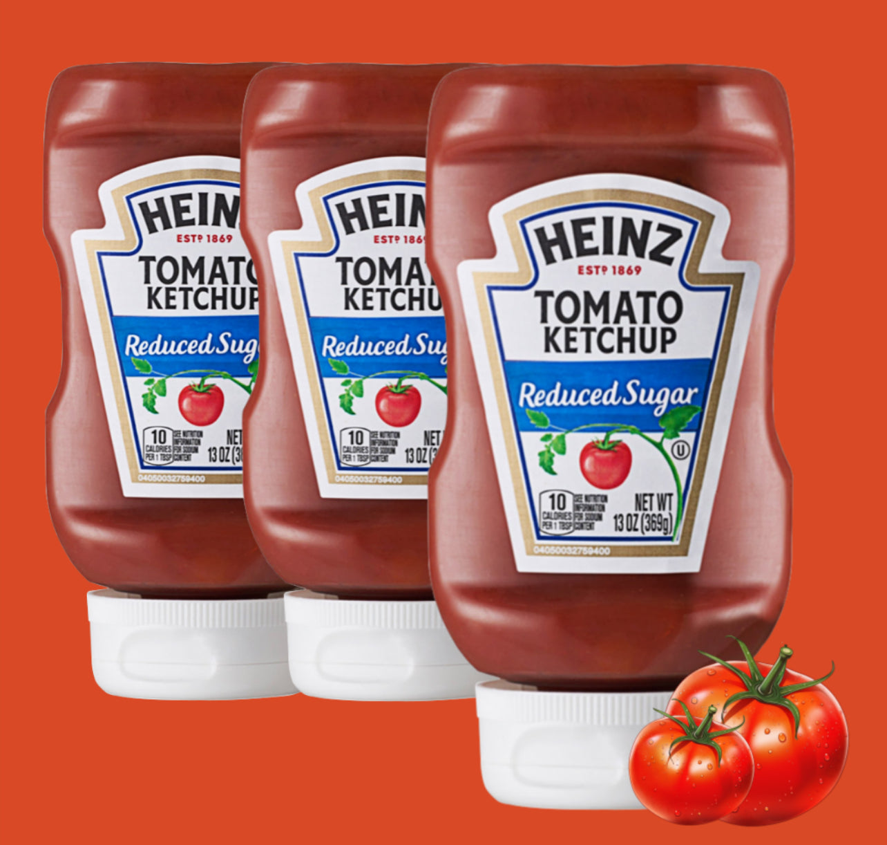 HEINZ Tomato Ketchup Reduced Sugar369 กรัม (13 ออนซ์)
สูตรลดน้ำตาล (Reduced Sugar)
