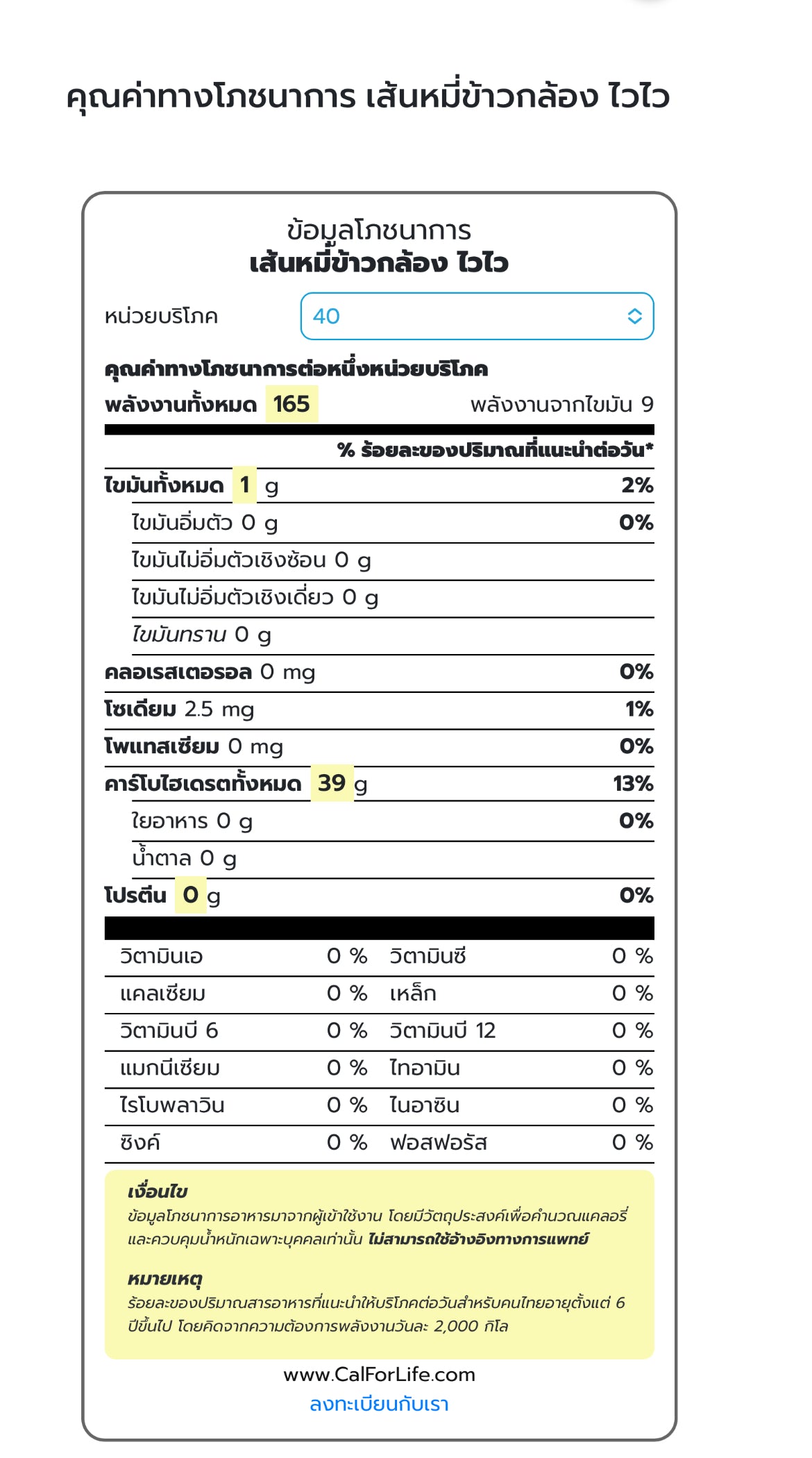 Waiwaiเส้นหมี่ข้าวกล้องอบแห้ง 170 กรัม