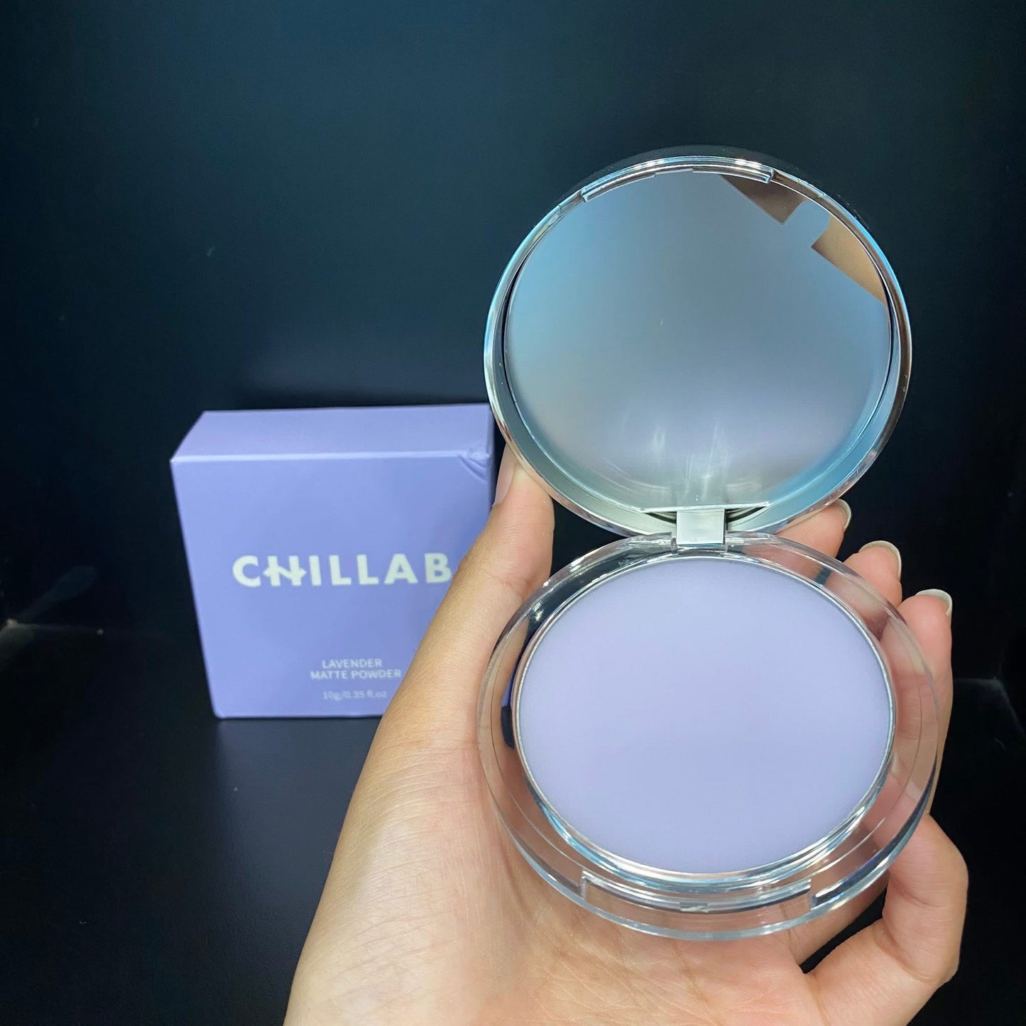 CHILLAB Lavender Matte Powder แป้งคุมมัน สีม่วงไร้ฝุ่น แป้งอัดแข็งโปร่งแสง Setting Powder