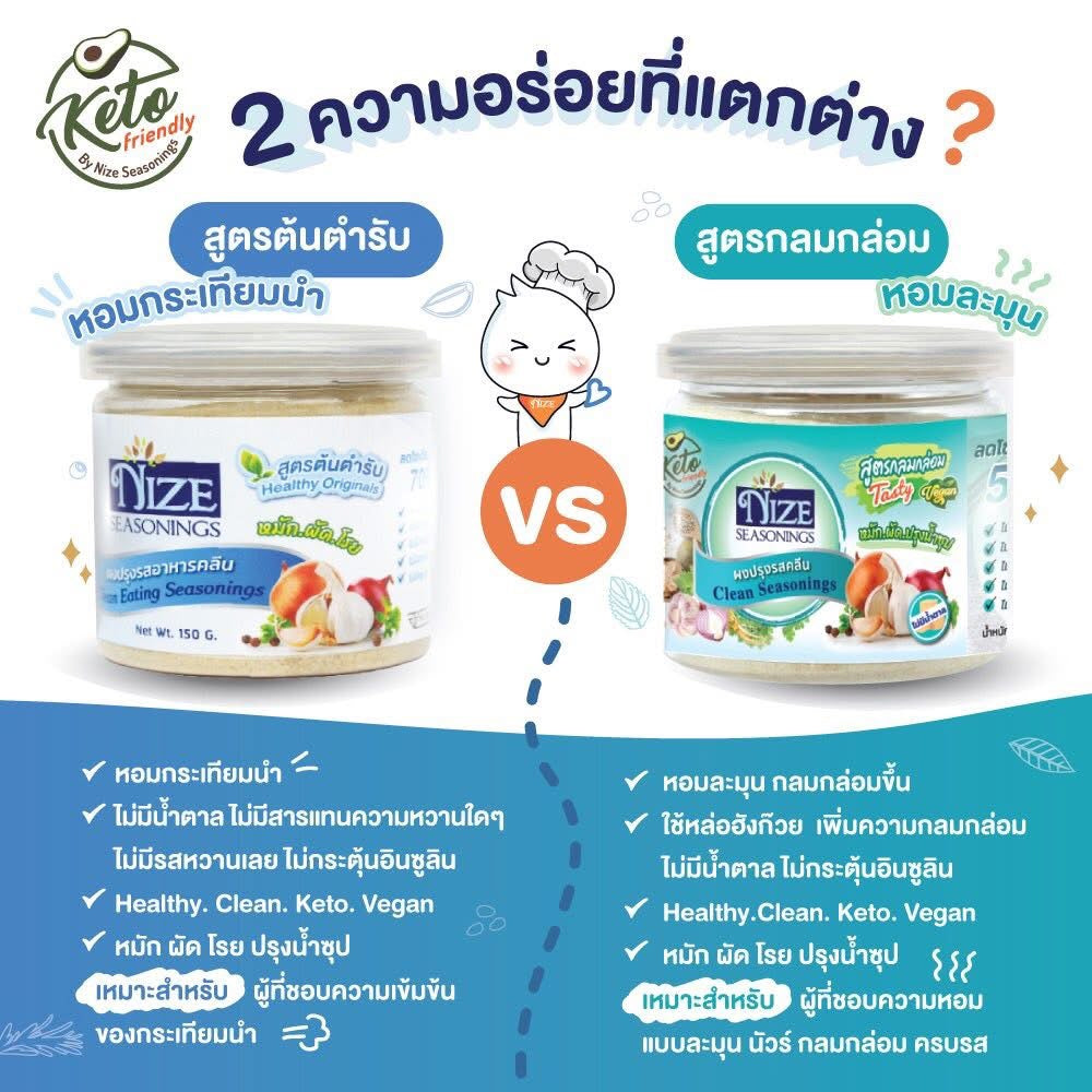 NIZE ผงไนซ ผงปรุงรสคลีน สูตรต้นตำรับผงปรุงรสคลีน 140g