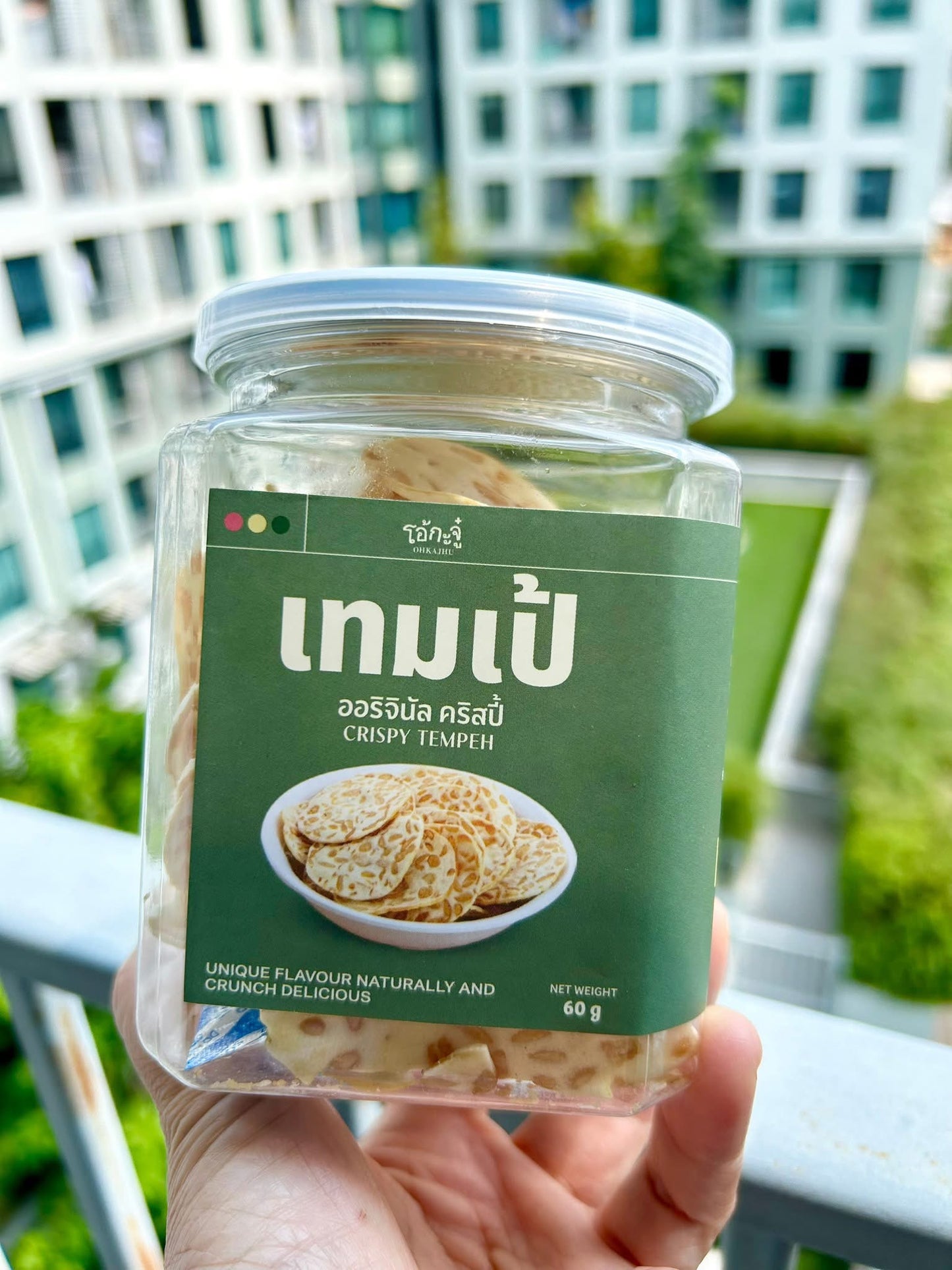 เทมเป้ โอ้กะจู๋ crispy tempeh Vegan Plant-based โปรตีนสูง อร่อย สะอาด - Whole food, Vegetarian