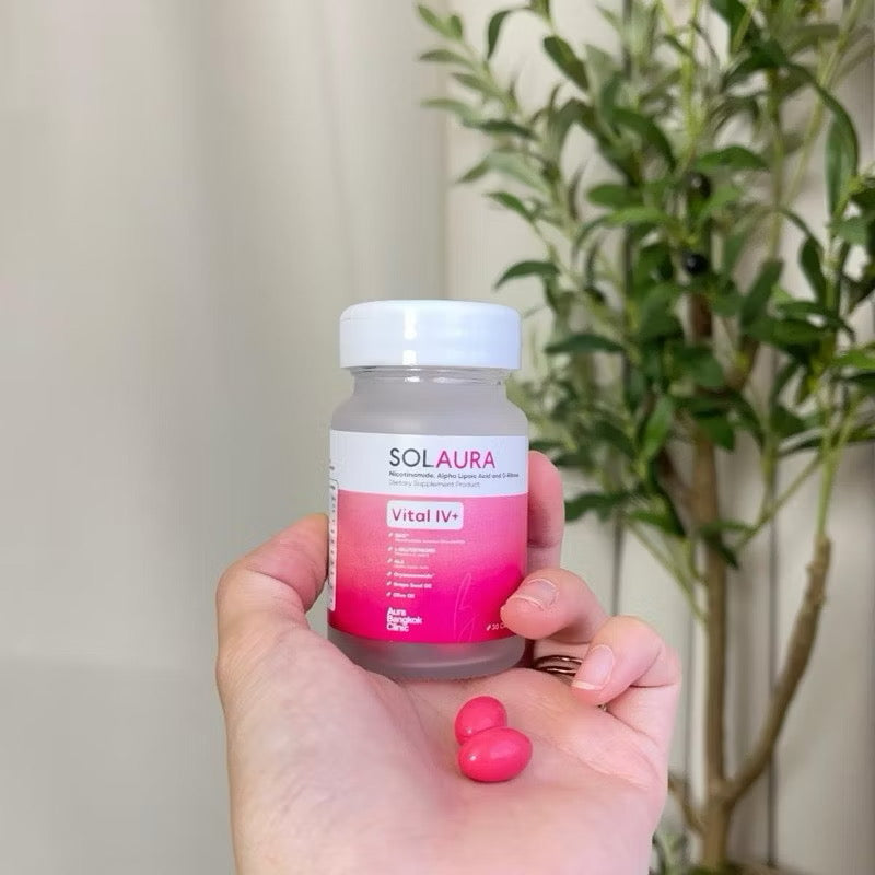 VS01 SOLAURA โซลออร่า - NAD+ Vital IV+ วิตามินดริปผิวตัวดังในรูปแบบเม็ด ออร่า ไม่โทรม เรียบเนียน วิงค์