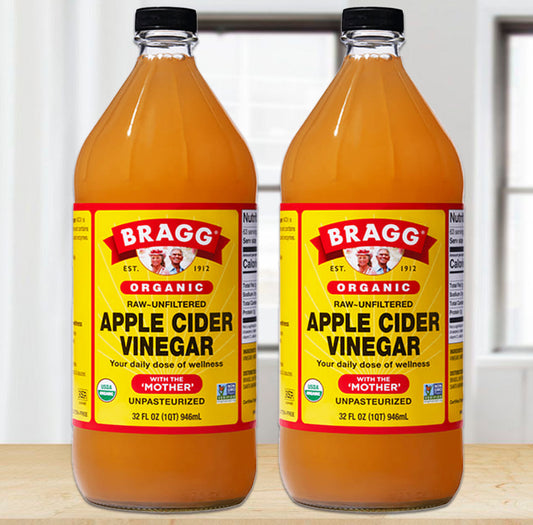แอปเปิ้ลไซเดอร์   Bragg Apple Cider Vinegar ACV มีตะกอน น้ำส้มสายชูหมักจากแอปเปิ้ล946ml