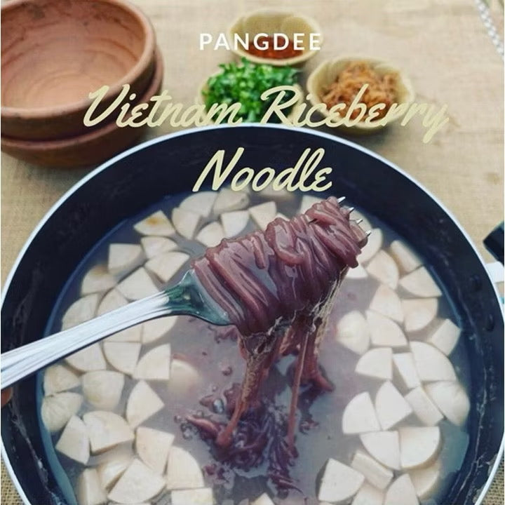 ก๋วยจั๊บญวนเพื่อสุขภาพ สูตรไม่มีผงชูรส เส้นไรซ์เบอรี่  120 แคล ต่อซอง